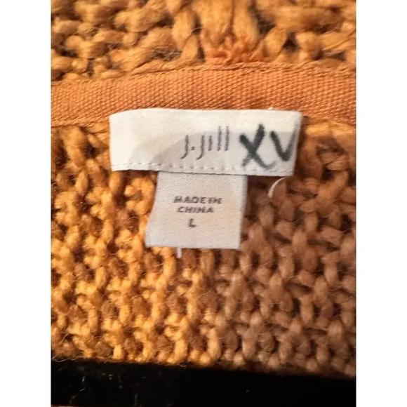 Duster Cardigan Open Front Fringe Trim Knit Sweater Chunky western vibe - Picture 6 of 9